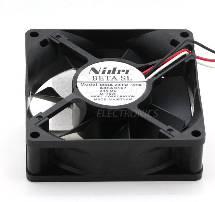 Nidec D08A-24TU 24V DC 80x80x25mm Brushless Cooling Fan
