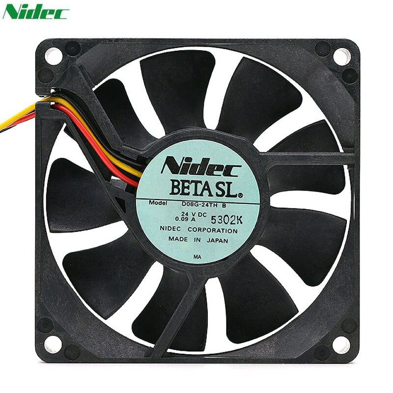 Nidec D08G-24TH 24V DC 80x80x25mm Brushless Cooling Fan