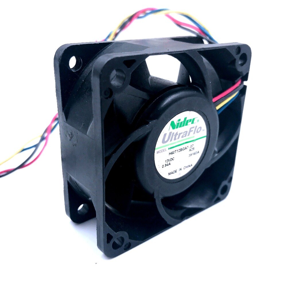 Nidec H60T12BGA7-07 60x60x25mm 12V DC 0.94A 4-Wire Axial Cooling Fan