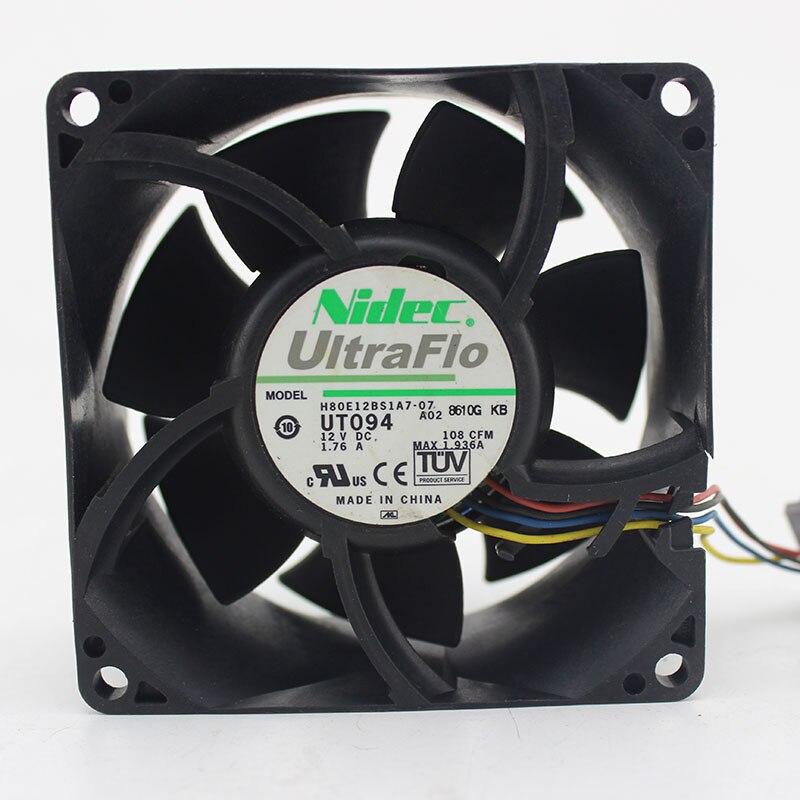 Nidec H80E12BS1A7-07 80x80x38mm 12V DC 1A Axial Cooling Fan