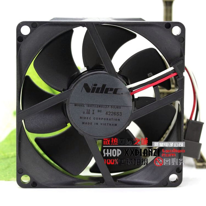 Nidec I80T12NS1Z7-53J65 80mmclassmm 12V DC 0.06A Axial Cooling Fan