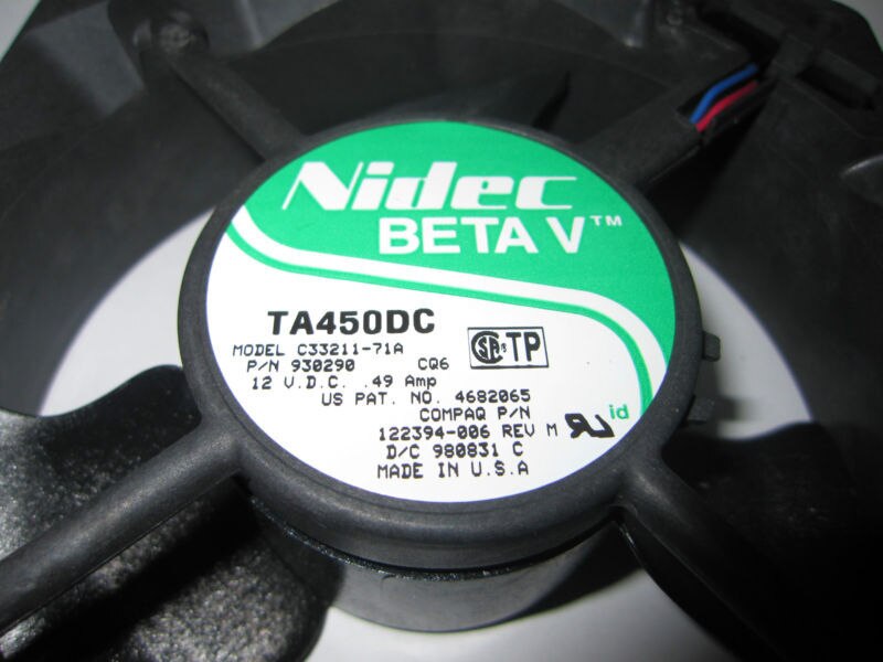 Nidec TA450DC 120x120x38mm 12V DC 71A Axial Cooling Fan