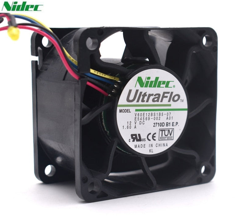 Nidec V60E12BS1B5-07 60x60x38mm 12V DC 1.60A Axial Cooling Fan