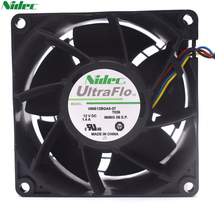 Nidec V80E12BGA5-07 80x80x38mm 12V DC 1.4A Axial Cooling Fan