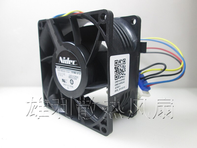 Nidec V80E14MS2A3-57A611 80x80x38mm EC 2A 4-Wire Axial Cooling Fan