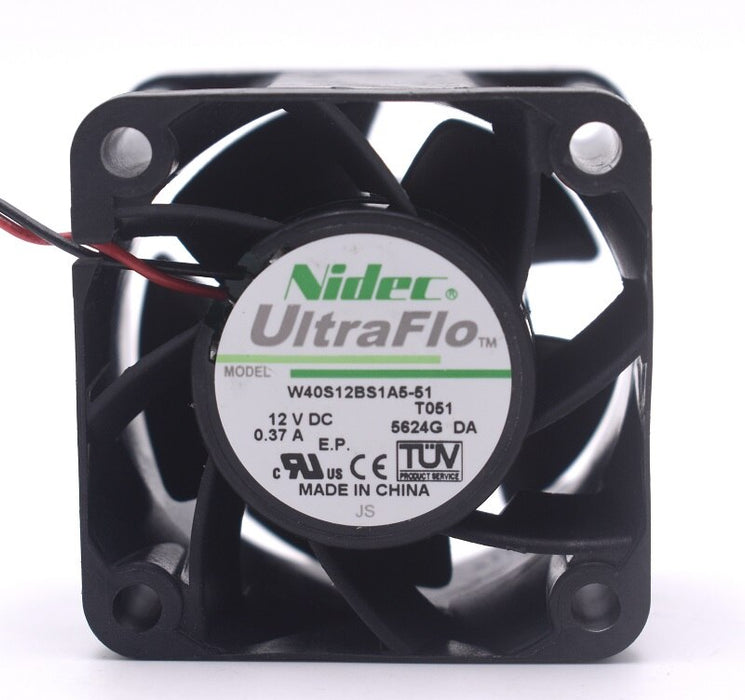 Nidec W40S12BS1A5-51 40x40x28mm 12V DC 0.37A Axial Cooling Fan