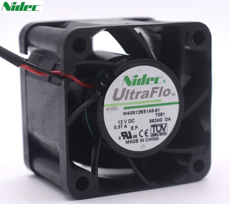 Nidec W40S12BS1A5-51 40x40x28mm 12V DC 0.37A Axial Cooling Fan