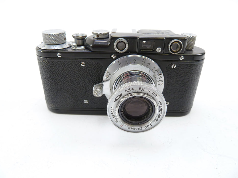Zorki Type 1D Zopkuu Black Body with nhayctap-22 50MM f3.5 lens
