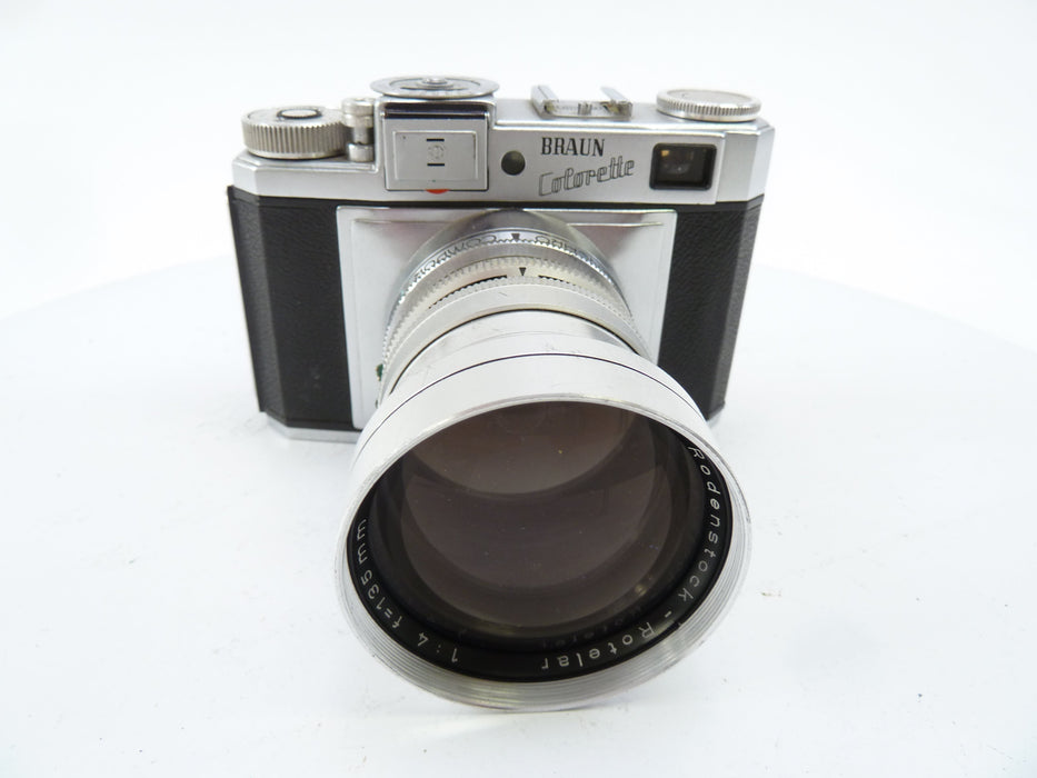 Braun Colorette 35MM Camera with Rodenstock Rotelar 135MM f4 Lens AS IS
