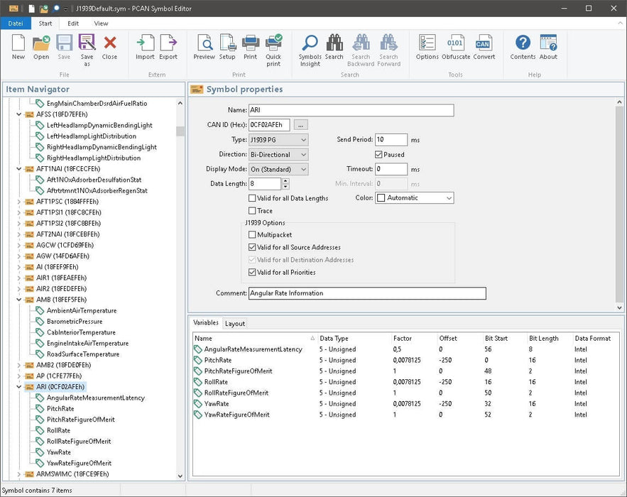 PCAN Explorer 6: J1939 Add-in