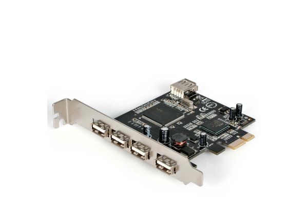 PEX400USB2 - StarTech 5-Ports USB 2.0 PCI-Express x1 Low Profile Network Adapter