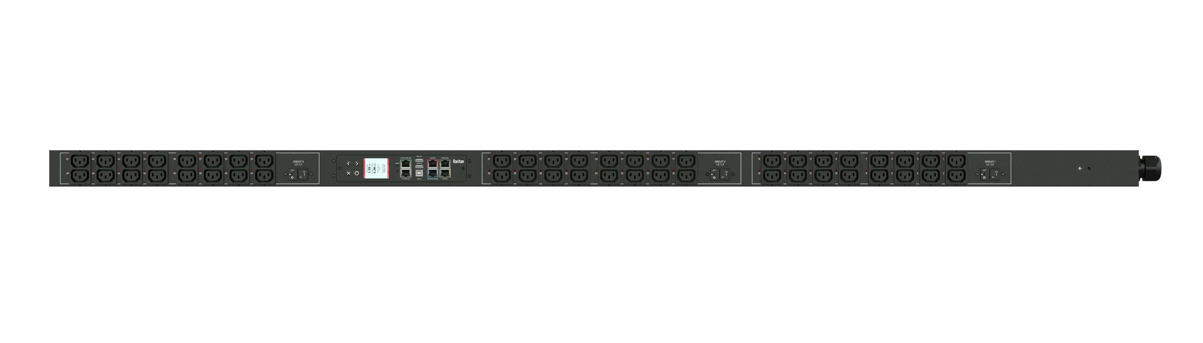 Raritan PX3-5967V-N1P1 PX3 3-Phase 48-Outlets 30A Rack-Mount Power Distribution Unit