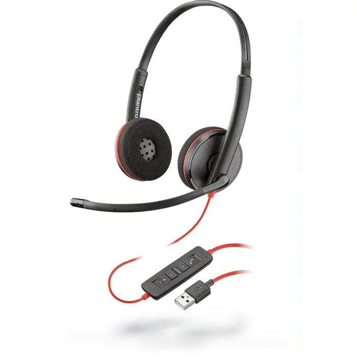 Poly Blackwire 3220 USB-C Stereo Headset w/ USB-A Adapter 8X228AA 209745-201 - New