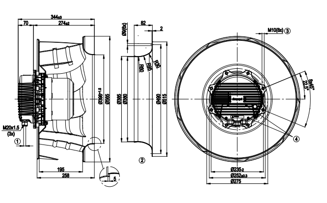 R3G500-AG10-13 Ebm-papst centrifugal fan