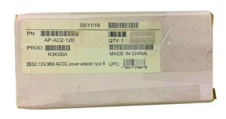 R3K00A I Open Box HPE Aruba 12V/36W AC/DC Power Adapter Type B AP-AC2-12B