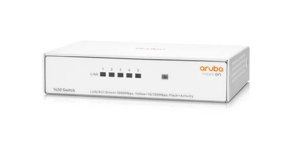 R8R44A - HPE Aruba Instant On 1430 5-Ports 10/100/1000BASE-T Ethernet Layer 2 Desktop Network Switch