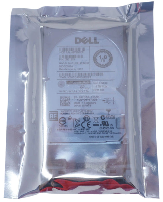 Dell 1.8TB 6G 10K 2.5" SAS SFF RF9T8 HUC101818CS4204 Hard Drive