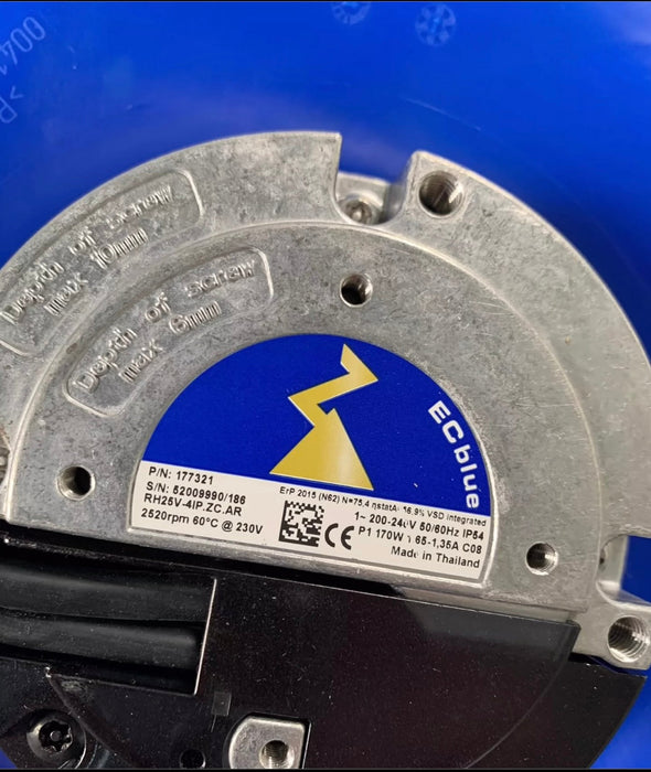 RH25V-4IP.ZC.AR ZIEHL-ABEGG centrifugal fan 170W 1.65/1.35A 2520rpm