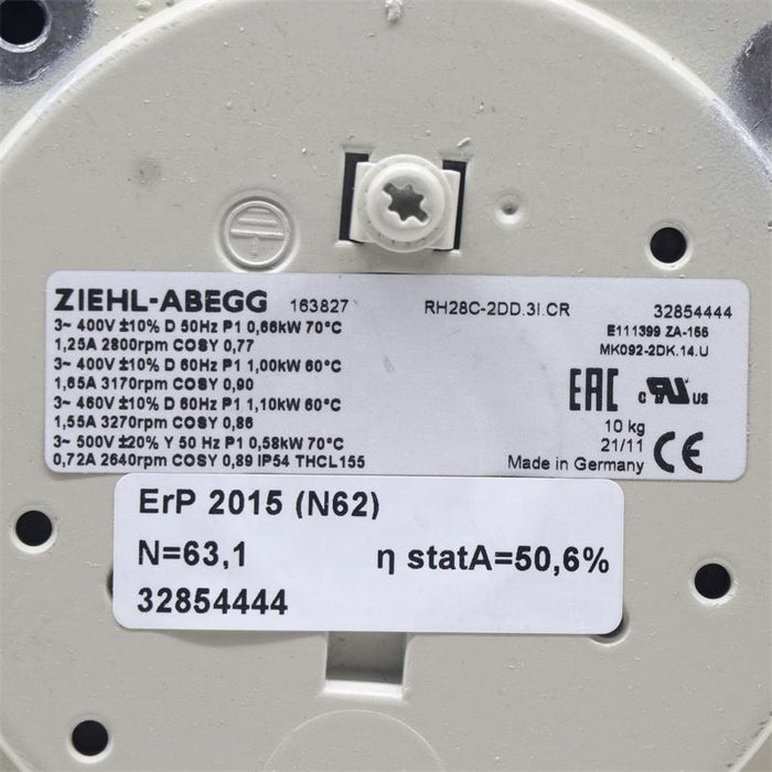 RH28C-2DD.3I.CR ZIEHL-ABEGG centrifugal fan 400-500V For ABB