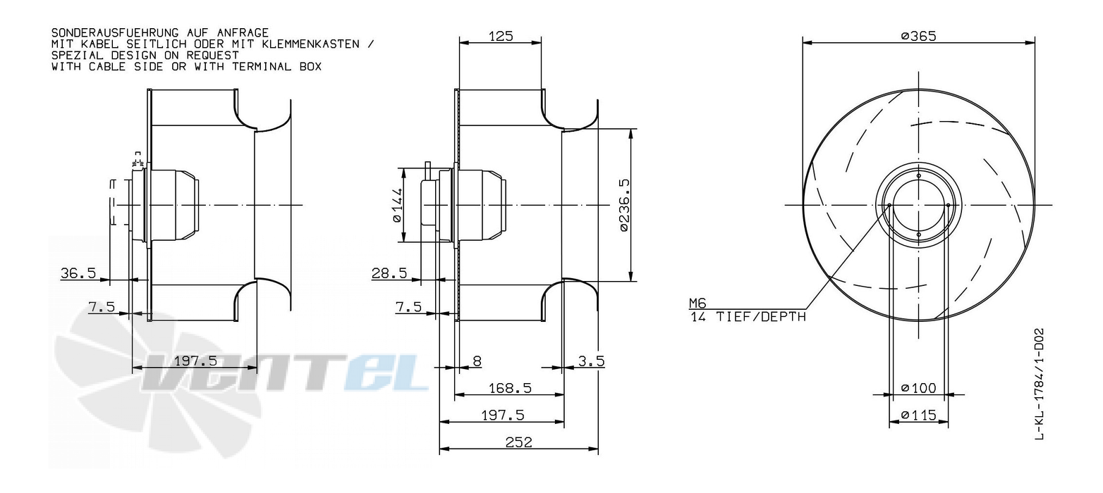 RH35M-4DK.4A.1R ZIEHL-ABEGG centrifugal fan 0.25 kW 3-400V 0.47 A