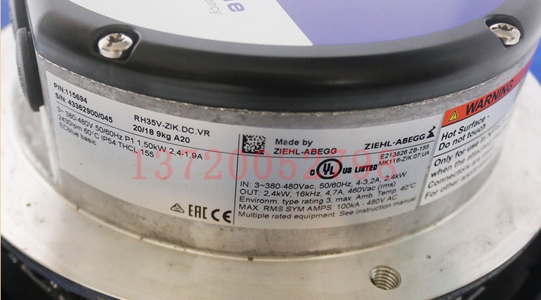 RH35V-ZIK.DC.VR  ZIEHL-ABEGG centrifugal fan 380-400V 2.4-1.9A
