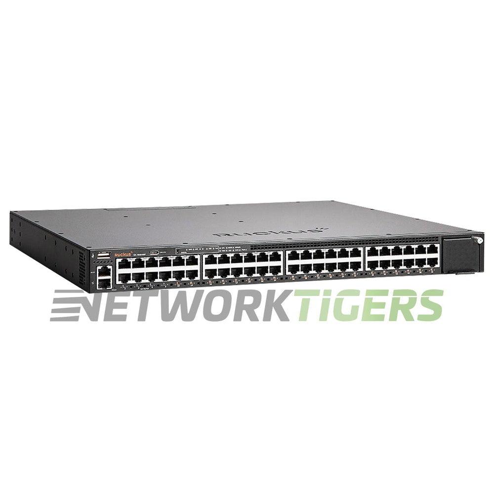 Ruckus Brocade ICX7650-48P-E 48x 1GB PoE+ RJ45 4x 40GB QSFP+ F-B Airflow Switch