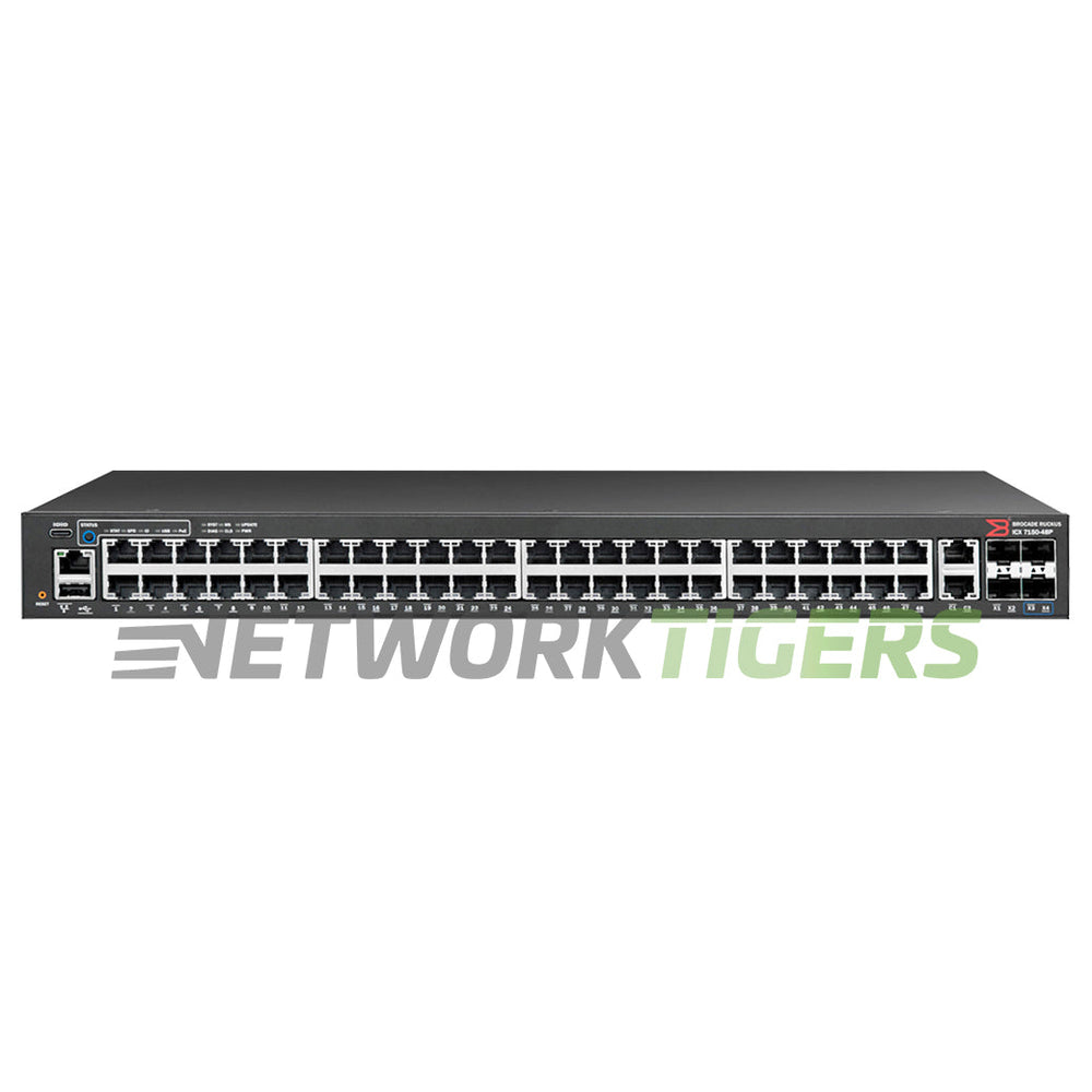 Ruckus ICX7150-48P-2X10G Brocade ICX 7150 48x 1GB PoE+ RJ45 2x 10GB SFP+ Switch