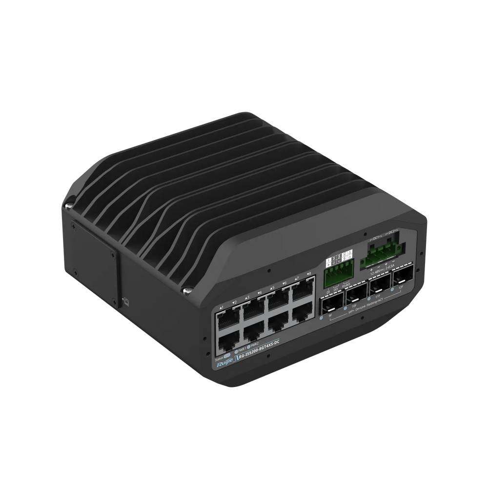 Ruijie RG-IS5200-8GT4XS-DC Industrial 8-Port Gigabit Switch 4×10G Uplinks