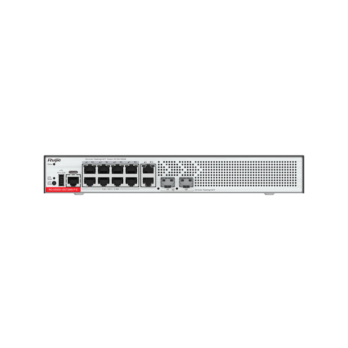 Ruijie RG-S5000-10GT2MS-P-E 10×1G PoE+ & 2×2.5G SFP Layer 2+ Switch