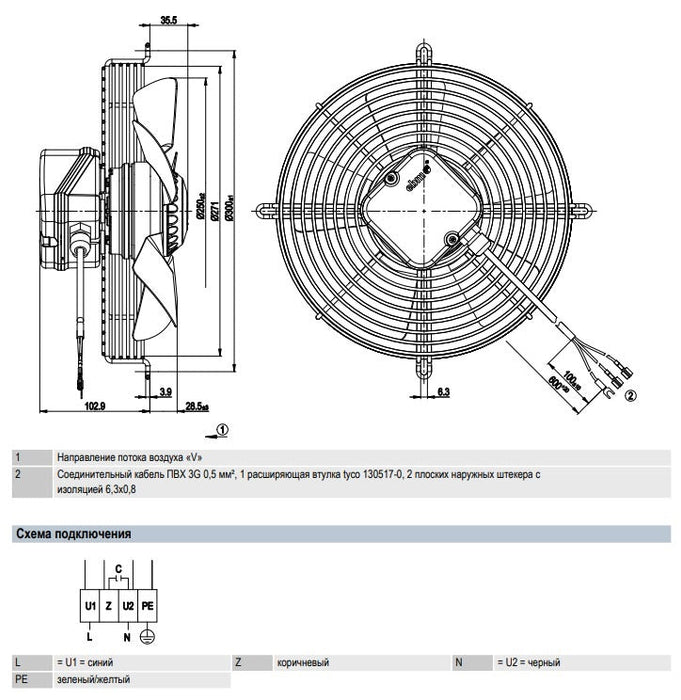 S2E250-AF06-12 ebmpapst axial fan