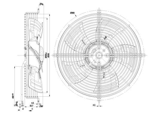 S4D300-AS34-01 68/90W 3/400V 0.14/0.15A 1300/1400rpm Ebm-Papst  FAN