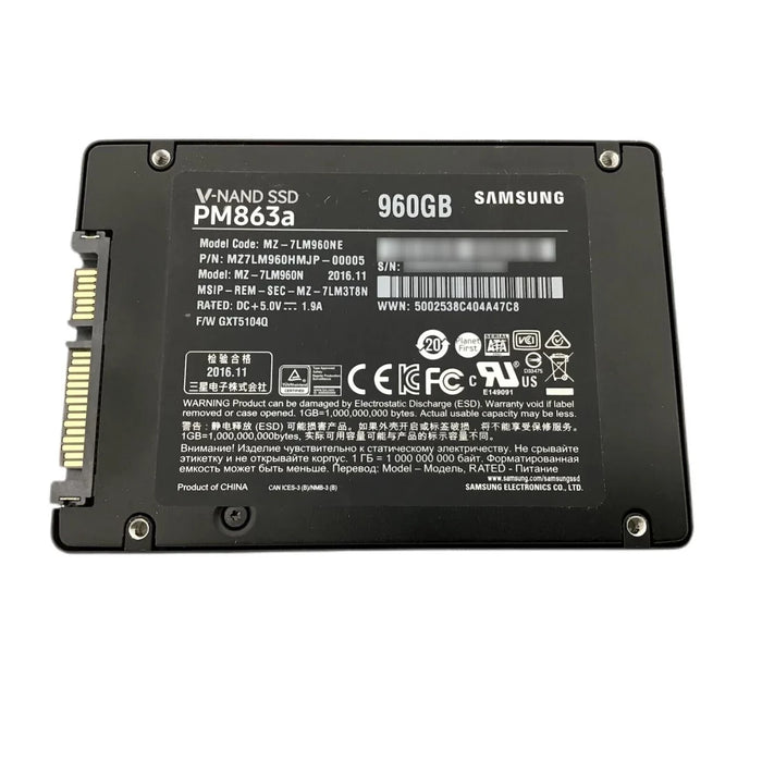 SAMSUNG MZ7LM960HMJP-00005 PM863A 960gb SATA 6Gbps 2.5Inch Ssd | USED
