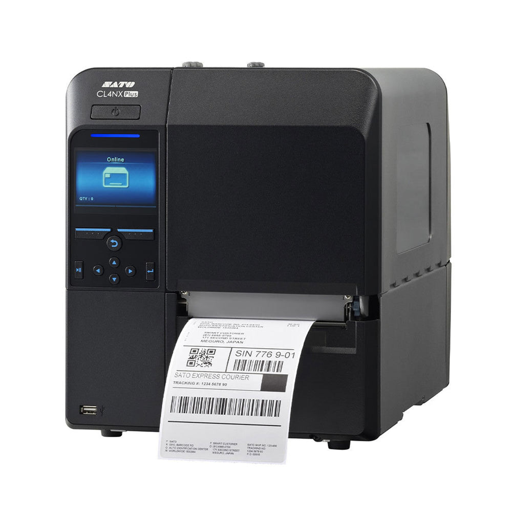 SATO CL4XN Plus 203 dpi 14 ips USB, Ethernet, Serial, Parallel, NFC Dispenser Rewinder LCD Display Thermal Transfer Desktop Barcode Label Printer - WWCLP1201-NAR