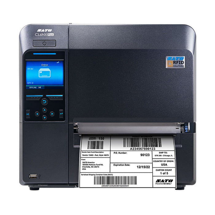 SATO CL6NX Plus 203 dpi 10 ips USB, Ethernet, Serial, Parallel, NFC Thermal Transfer Desktop Barcode Label Printer - WWCLPA001