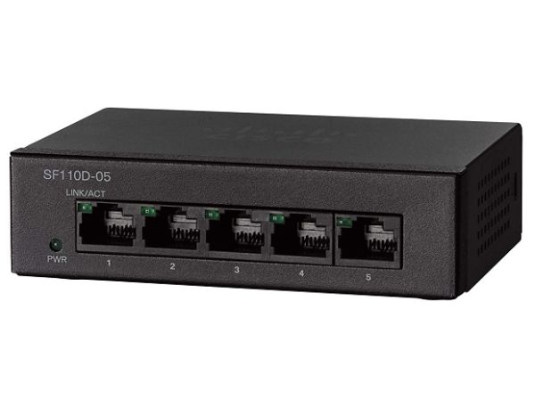 SF110D-05 - Cisco 110 Series 5-Ports 10/100BASE-TX Fast Ethernet Layer 3 Rack-mountable Network Switch