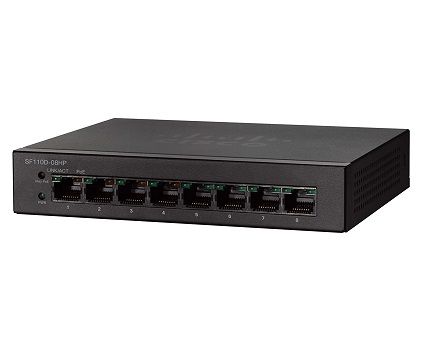 SF110D-08 - Cisco 110 Series 8-Ports 10/100BASE-TX Fast Ethernet Layer 2 Desktop Network Switch