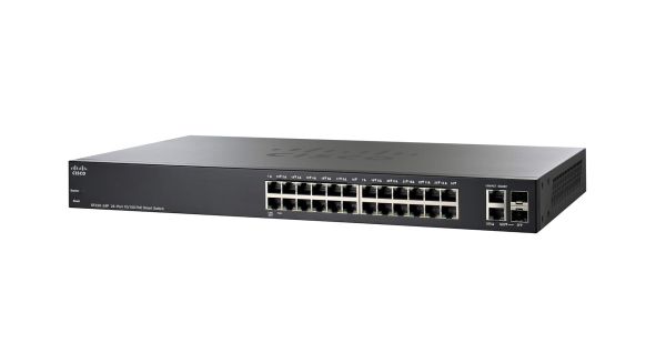 SF220-24P - Cisco 200 Series 24-Ports 10/100BASE-TX PoE+ Layer 2 Rack-mountable Managed Smart Switch with 2-Ports SFP