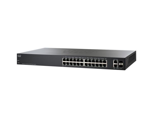 SF220-24P-K9 - Cisco 220 Series 24-Ports 10/100/1000BASE-T PoE+ Layer 2 Rack-mountable Managed Smart Switch with 2-Ports SFP