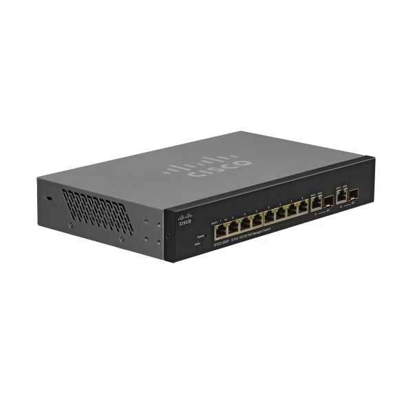 SF302-08MP - Cisco 8-Ports 10/100/1000BASE-T PoE+ Layer 3 Rack-mountable Managed Network Switch with 2-Ports SFP