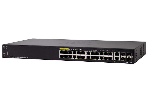 SF350-24MP-K9 - Cisco SF350-24MP 24-Port x 100Base-TX RJ-45 PoE+ L3 Managed 1U Rack-Mountable Switch