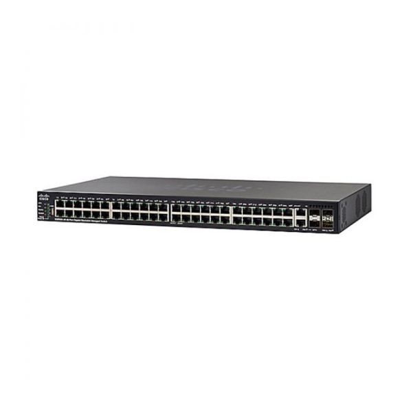 SF550X-48P - Cisco 550X Series 48-Ports 10/100/1000BASE-T PoE+ Layer 3 Rack-mountable Managed Network Switch with 4-Ports SFP+
