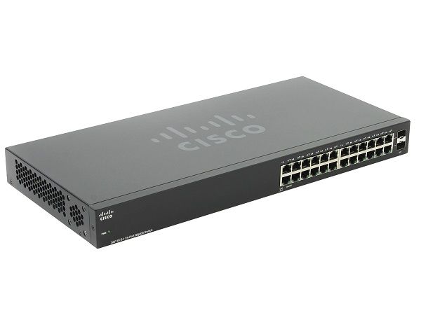 SG110-24 - Cisco 110 Series 24-Ports 10/100/1000BASE-T Ethernet Layer 2 Rack-mountable Network Switch with 2-Ports SFP