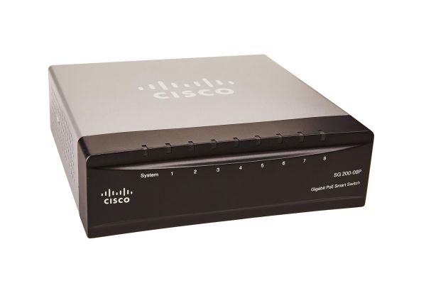 SG200-08P - Cisco 200 Series 8-Ports 10/100/1000BASE-T Ethernet Layer 2 Desktop Managed Smart Switch