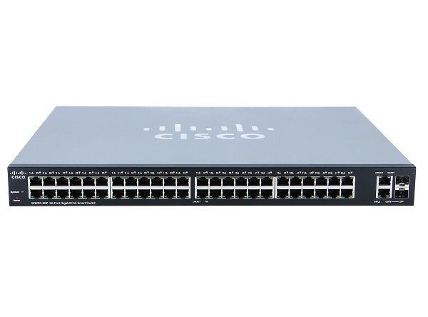 SG220-50P-K9 - Cisco 220 Series 48-Ports 10/100/1000BASE-T PoE+ Layer 2 Rack-mountable Managed Smart Switch with 2-Ports SFP