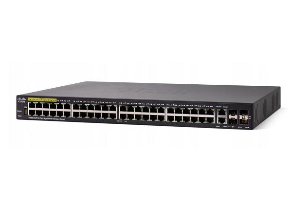 SG350-52P-K9 - Cisco 350 Series 48-Ports 10/100/1000BASE-T PoE+ Layer 3 Rack-mountable Managed Network Switch with 4-Ports SFP
