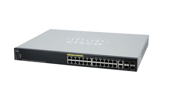 SG550X-24MP-K9 - Cisco 500X Series 24-Ports 10/100/1000BASE-T PoE+ Layer 3 Rack-mountable Managed Stackable Switch with 4-Ports SFP+
