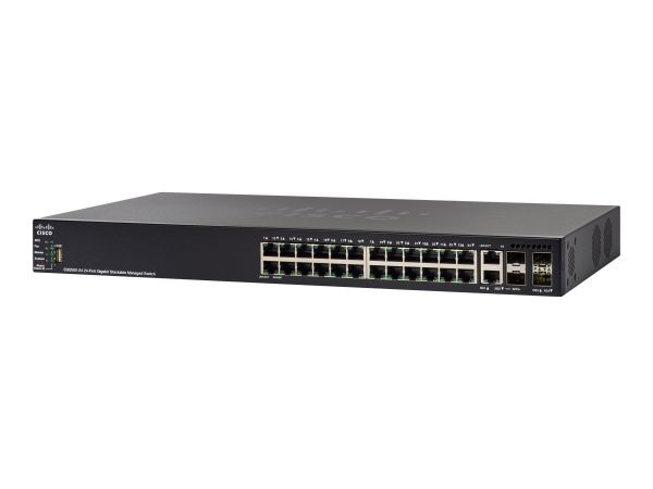 SG550X-24P - Cisco 550X Series 24-Ports 10/100/1000BASE-T PoE+ Layer 3 Rack-mountable Managed Network Switch with 4-Ports SFP+