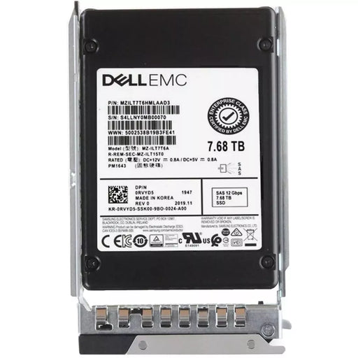 Dell RVYD5 7.68TB SAS-12Gbps Read Intensive 1DWPD 2.5-Inch Hot Plug SSD | USED