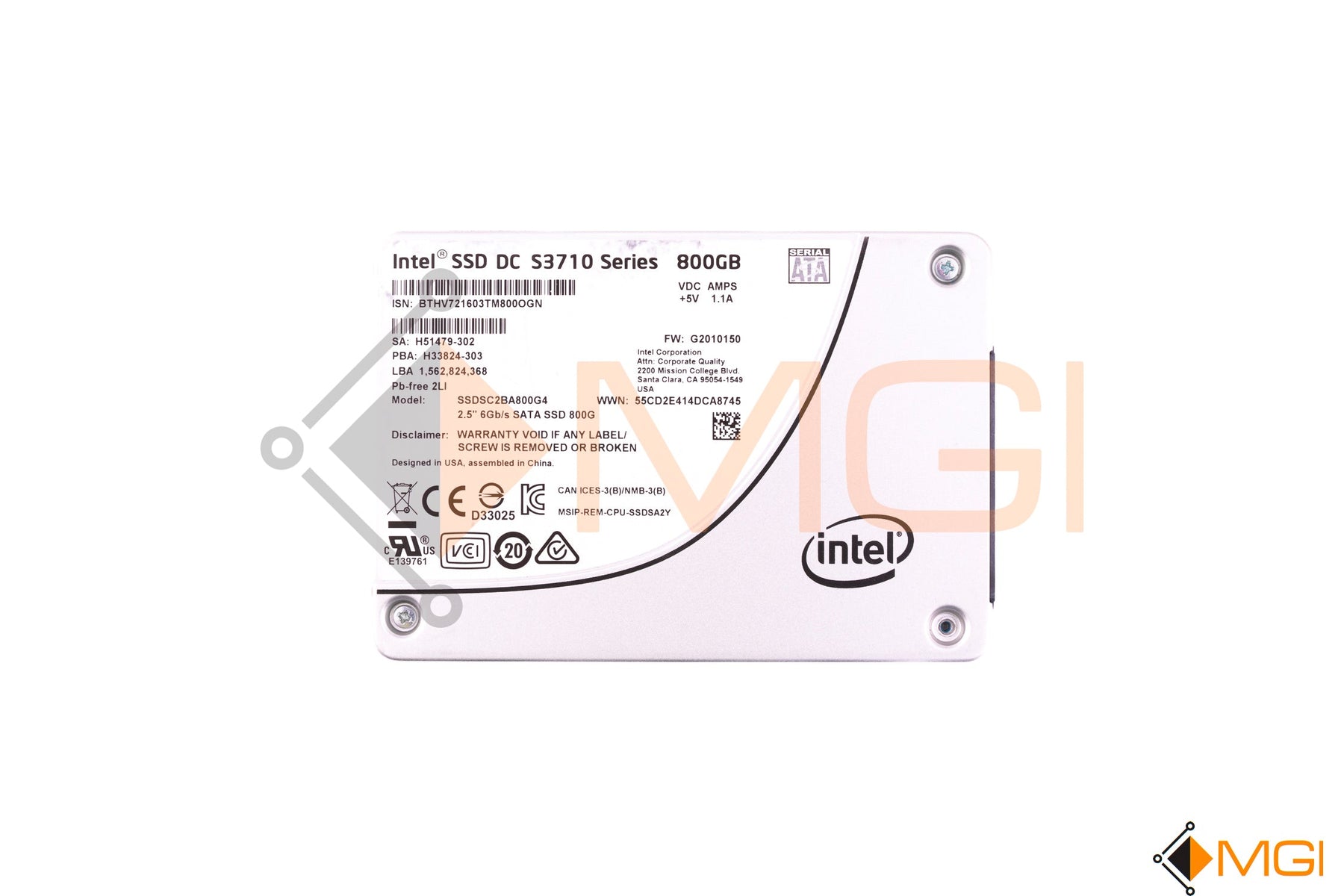 SSDSC2BA800G4 (NO TRAY)