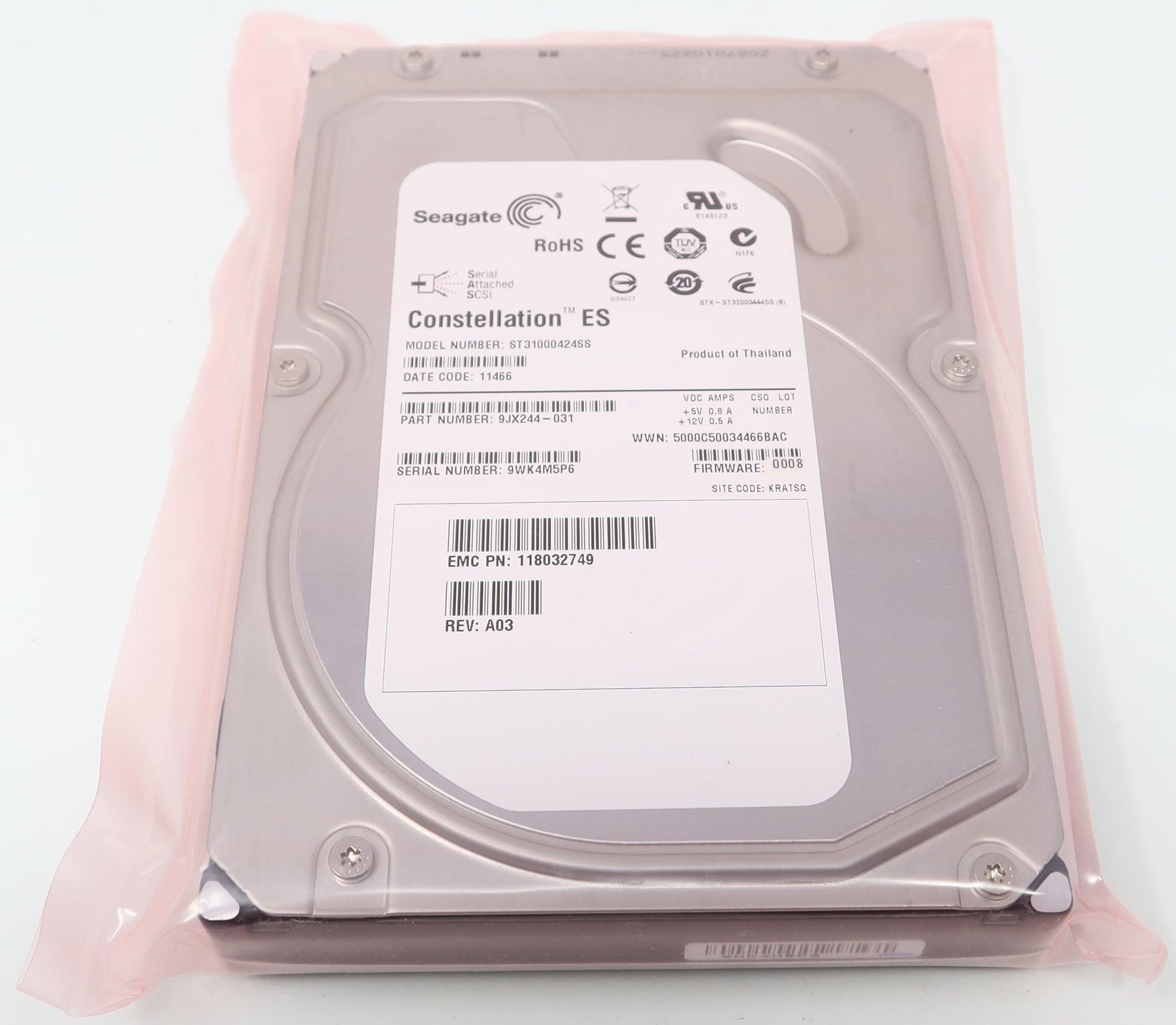 ST31000424SS Seagate 1TB 7.2K 16M 6Gbps SAS 3.5 Server Hard Drive
